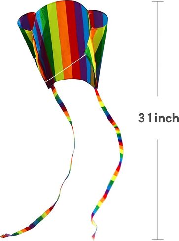 HENGDA KITE for Kids&Adults Rainbow Parafoil Kite with Long Tail,with 700 Feet Kite Reel String, Easy to Fly, Suitable for Children to Play, do not Need to Assemble，Perfect for Beach Fun in Saudi Arabia