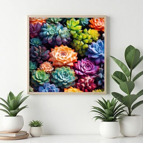 UiSdfuy Diamond Art Kits for Adults, Diamond Art for Adults and Beginner,Full Drill Diamond Dots Painting,Wall Decor(11.8x11.8 in) Succulent in Saudi Arabia