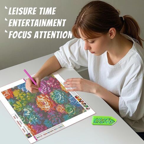 UiSdfuy Diamond Art Kits for Adults, Diamond Art for Adults and Beginner,Full Drill Diamond Dots Painting,Wall Decor(11.8x11.8 in) Succulent in Saudi Arabia