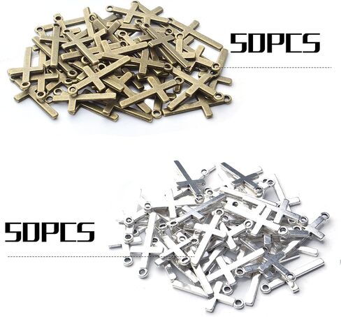 Bronagrand 100pcs 27 × 13 ملم عبر سحر سحر سحرية صليب سحر المجوهرات سحر المعلق in Kuwait