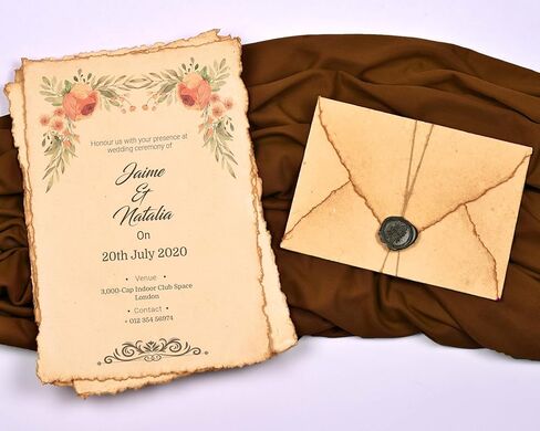 LEATHER VILLAGE Watercolor Paper- 6 X 4 inches - 25 Sheets Watercolor Paper for Drawing, Sketching, Wedding Cards & Crafts - 150 GSM Thick Deckle Edge Virgin Cotton Handmade Paper - Vintage in Kuwait