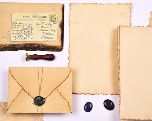 LEATHER VILLAGE Watercolor Paper- 6 X 4 inches - 25 Sheets Watercolor Paper for Drawing, Sketching, Wedding Cards & Crafts - 150 GSM Thick Deckle Edge Virgin Cotton Handmade Paper - Vintage in Kuwait