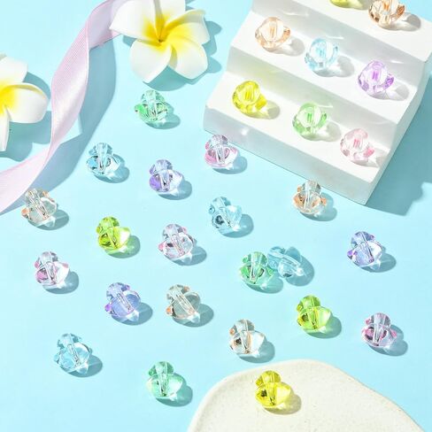 LiQunSweet 400 Pcs Mixed Color Transparent Duck Acrylic Beads Lovely Animal Loose Beads for DIY Jewelry Bracelet Crafts Gifts Keychain Decorations in Kuwait