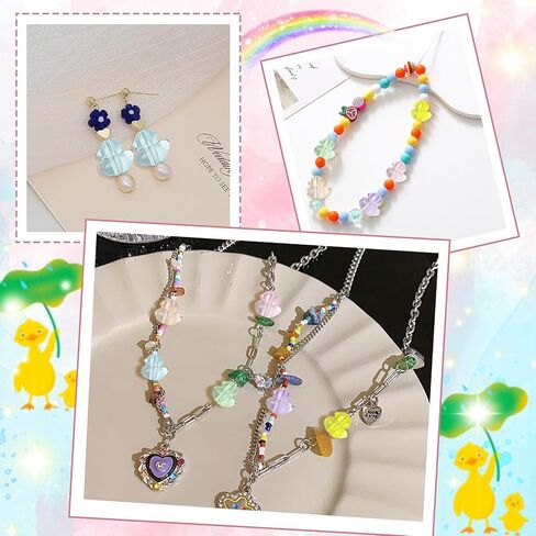 LiQunSweet 400 Pcs Mixed Color Transparent Duck Acrylic Beads Lovely Animal Loose Beads for DIY Jewelry Bracelet Crafts Gifts Keychain Decorations in Kuwait