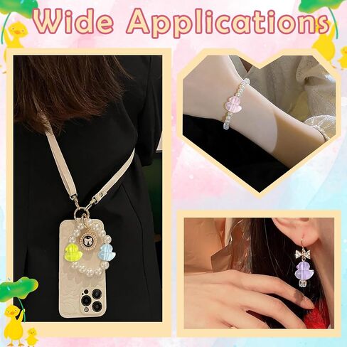 LiQunSweet 400 Pcs Mixed Color Transparent Duck Acrylic Beads Lovely Animal Loose Beads for DIY Jewelry Bracelet Crafts Gifts Keychain Decorations in Kuwait