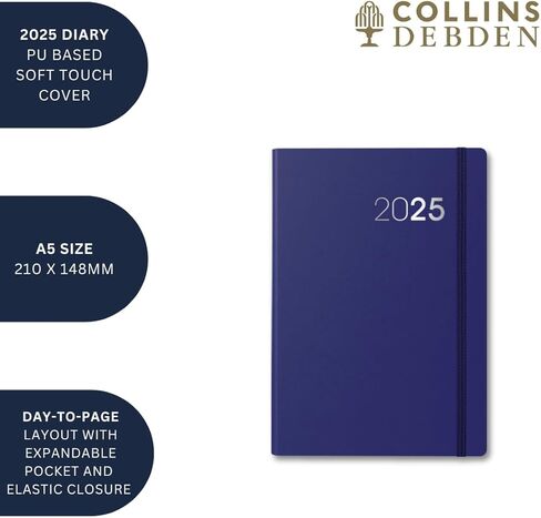 Collins Legacy 2025 Planner - A4 Day To Page Diary (with Appointments) - Red - (CL41.15-25) - Professional Daily Planner with Soft Touch Cover in Kuwait