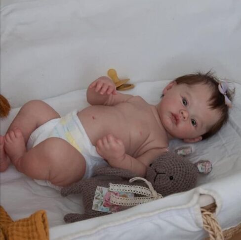 RXDOLL 18 inch Reborn Baby Dolls Anatomically Correct Girl Realistic Newborn Baby Dolls Silicone Vinyl Full Body Real Life Baby Doll Washable Toy Gifts for Kids Age 3+ in Saudi Arabia