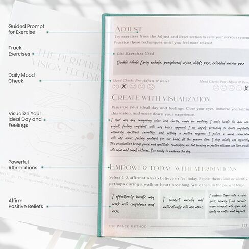 طريقة السلام إصلاح القلق الشمولي: مجلة الصحة العقلية واليدوي | 8 أسابيع اليومية مجلة مع مطالبات | مجلة الرعاية الذاتية | 256 صفحة مخطط العافية (Ocean Sun) in Saudi Arabia