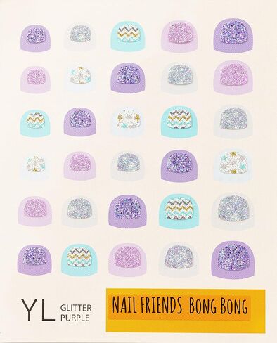 Premium Nail Wraps for Kids 3-6 Yo | 30 Non-Toxic Nail Polish Stickers That Let Nails Breathe | Patented Micro Holes for Safe, Healthy Nails | Long Lasting Nail Stickers for Girls (Glitter Purple) in Saudi Arabia