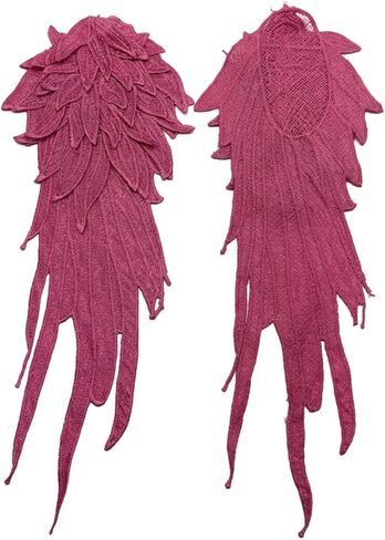 1Pair Rose Embroidery Angel Wing Applique Sewing Flower Collar Patch,Wing Shape Trim Patches for Dress Clothes Accessory in Kuwait