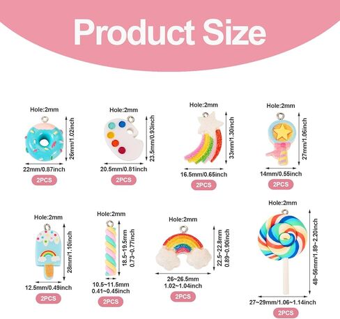 Craftdady Colorful Animal Food Fruit Pattern Resin Pendants Opaque Cute Cartoon Pendant Charms Dangle Charms Hang Ornaments for DIY Craft Necklace Bracelet Earring Keychain Jewelry Making Decor in Kuwait