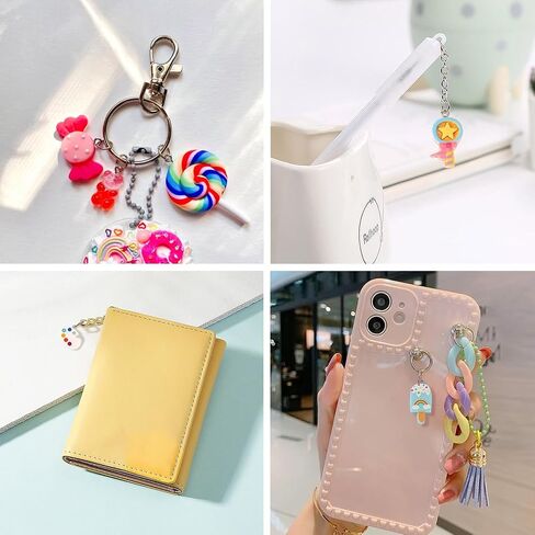 Craftdady Colorful Animal Food Fruit Pattern Resin Pendants Opaque Cute Cartoon Pendant Charms Dangle Charms Hang Ornaments for DIY Craft Necklace Bracelet Earring Keychain Jewelry Making Decor in Kuwait