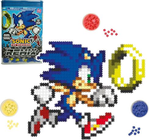 Jixelz Remix Sonic the Hedgehog Craft Kit - Sonic and Ring - No Heat أو Glue مطلوب - ألعاب بناء الجذعية - فن البكسل لغرفة النوم أو ديكور غرفة النوم الكلية - 700+ قطعة - تتراوح أعمارهم بين 8 سنوات وما فوق in Kuwait