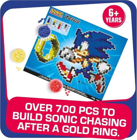 Jixelz Remix Sonic the Hedgehog Craft Kit - Sonic and Ring - No Heat أو Glue مطلوب - ألعاب بناء الجذعية - فن البكسل لغرفة النوم أو ديكور غرفة النوم الكلية - 700+ قطعة - تتراوح أعمارهم بين 8 سنوات وما فوق in Kuwait