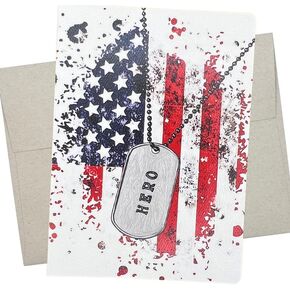 Whitman and Daughter American Hero Card (1 Premium Quality Folded Card, Blank Inside, 5X7 Inches) for Military Retirement Card, Veterans, Bootcamp Graduation, Police Officer Thanks - 497