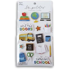 Time for School 3D Stickers for Crafts, Scrapbooks, Cardmaking - 16 Pieces