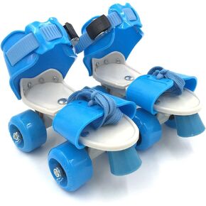 Kid's Children's Adjustable Speed Quad Roller Skates Shoes Blue
