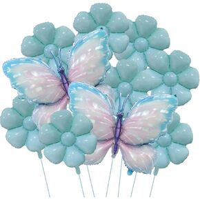 Butterfly Balloons Gradient Purple Colorful Butterfly Foil Balloons Birthday Party Flower Decoration Flower Theme Party Balloon Decoration Birthday Wedding Balloon
