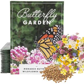 American Meadows Wildflower Seed Packets ''Bee The Change'' Party Favors (Pack of 20) - Pollinator Wildflower Seed Mix to Attract Hummingbirds, Bees, and Butterflies, Party Favor for Any Occasion
