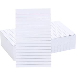 Vertical Ruled Index Cards 3 X 5 Flashcards Double Sided Lined Notecards Heavy Weight Ruled Checklist Card Thick Recipe Cards for Studying, School, Home and Office（White,200 Count）