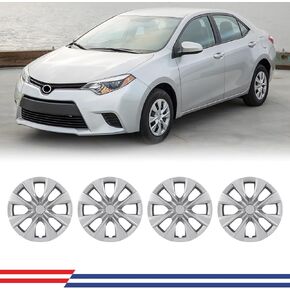 16'' Hubcaps, Wheel Rim Cover for 2012-2014 Toyota Camry, 2012-2014 Toyota Camry Hybrid, Snap on Hub Caps Replacement, PP Material, 4 Pack, Matte Black Painted