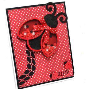 Cute Ladybug Shaker Die Cuts for Card Making, Metal Cutting Dies Stencil DIY Scrapbooking Embossing Tool Die Cuts Paper Card Album Template Mold Decoration Craft Metal Cutting Dies for Card Making