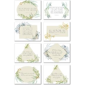 Spanish Thank You Inspirational Bible Verse Note Cards with Envelopes - Pack of 48