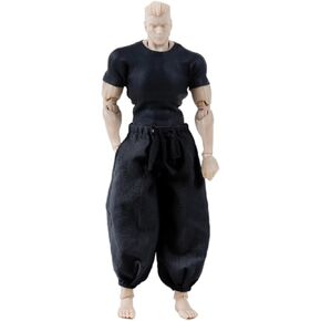 1/12 Action Figure Clothes,Clothing Suit for 6" Male Action Figure,Good for gojo Custom fits Well for 1/12 inches,Only Clothing. (Black T and Grey Pant)