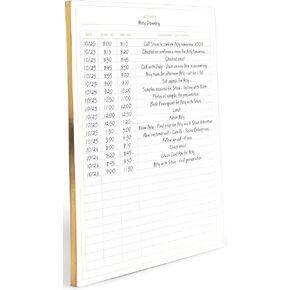 BLU MONACO Gold Activity Notepad – 50-Page Sign-In and Tracking Sheet – Elegant Daily Organizer for Work and Productivity