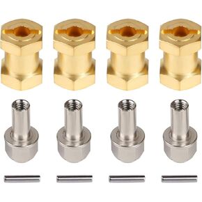 INJORA RC Hex Hub 12mm Brass Wheels Hex Hub Extension Hex Drive Adapter for 1/10 RC Crawler Axial SCX10 90046 D90 (17mm)
