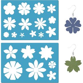 GORGECRAFT 5X3.5 21 Different Flowers Jewelry Shape Template Earring Stencils Reusable Cutouts Cutting Stencil Lapidary Templates for Bracelets Earrings Making Jewelry Accessories DIY Crafts