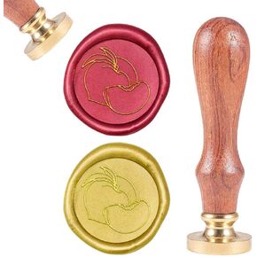 CRASPIRE Wax Seal Stamp Peach, Sealing Wax Stamps Fruit Retro Wood Stamp Wax Seal 25mm Removable Brass Head Wood Handle for Envelope Invitation Wedding Embellishment Bottle Gift Card