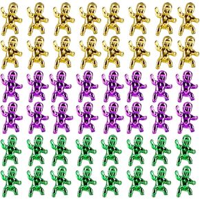 1.2inch Mini Metallic Tiny Babies, Colorful Tiny Baby Dolls King Cake Babies for Baby Shower Ice Cube Game Craft Mardi Gras Decoration Supply (48 pcs)