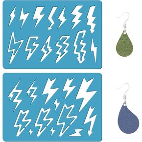 GORGECRAFT 2 Styles Cross Earring Template Reusable Diamond Jewelry Shape Templates Geometric Stencils Leather Earring Acrylic Cutting Stencil for Painting Bracelets Earrings DIY Crafts Making