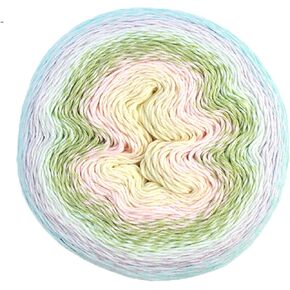 Scheepjes Yarn Whirl Ombre - 1111 Yards of Premium Blended Cotton & Acrylic Yarn, Ideal for Crocheting, Knitting, and Crafts - Color Changing Yarn Cake in Melting Macaron