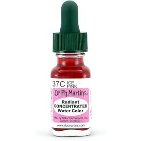 Dr. Ph. Martin's Radiant Concentrated Water Color (37C) Watercolor Bottle, 0.5 oz, Ice Pink, 1 Bottle