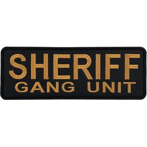 Embroidery Large Sheriff Gang Unit Patch 8.5x3 inches for Tactical Vest Clothing Uniform Jacket Plate Carrier Back Panel (Black and Yellow, L 8.5"x3")