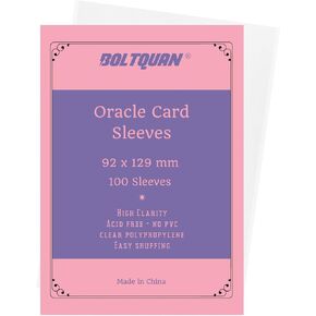 92x129 mm Oracle Card Sleeves – Custom Fit for Large Oracle Decks, Archival Quality Protection, PVC-Free, Thick and Clear Card Protectors