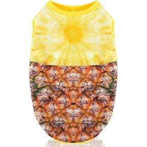 Cat Shirts Designer Pet Vest Clothing for Small Dogs Simulation Pineapple Printed Cat Tank Top Puppy Lightweight Mesh Shirt Soft Cozy Dog Apparel Medium