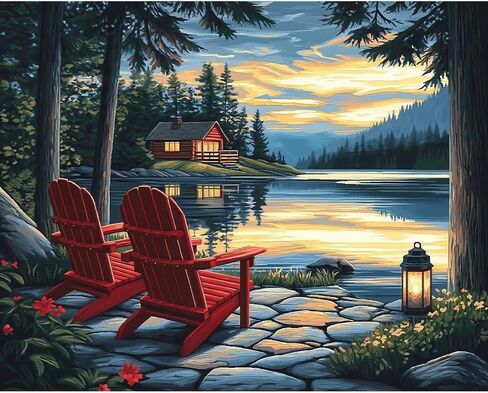 Natuyalo Paint by Numbers Kit for Adults - Beach Seascape Adult DIY Acrylic Painting on Canvas Suitable for Beginners Art Crafts Without Framed (16x20 Inch) in Kuwait