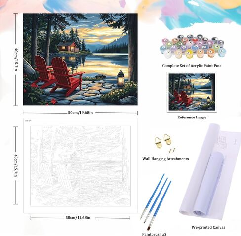 Natuyalo Paint by Numbers Kit for Adults - Beach Seascape Adult DIY Acrylic Painting on Canvas Suitable for Beginners Art Crafts Without Framed (16x20 Inch) in Kuwait