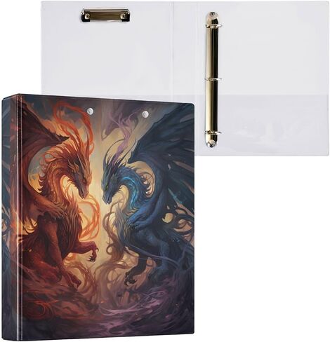 3 Ring Binder, Powerful Dragons File Folder Holds 200 Sheets File Storage for Women Men School Office Supplie in Saudi Arabia