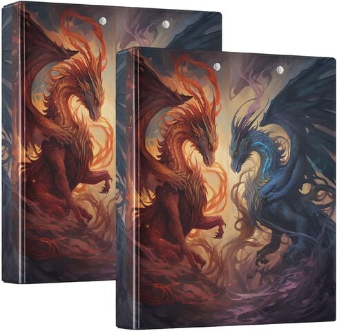 3 Ring Binder, Powerful Dragons File Folder Holds 200 Sheets File Storage for Women Men School Office Supplie in Saudi Arabia