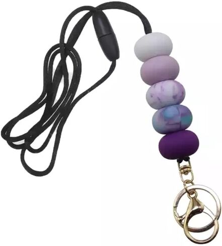 Aslana Badge Lanyards for Women Fashion Silicone Beaded Lanyard Safety Breakaway Lanyard Necklace for Keys ID Badge Holder in Kuwait