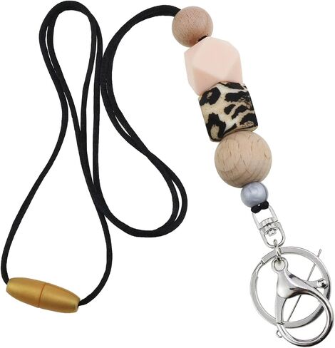 Aslana Badge Lanyards for Women Fashion Silicone Beaded Lanyard Safety Breakaway Lanyard Necklace for Keys ID Badge Holder in Kuwait