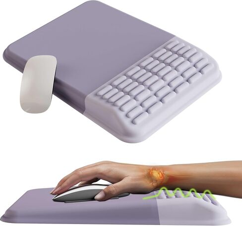 MEKASS Mouse Pad with Wrist Rest, Ergonomic Slope Mousepad for Carpal Tunnel Pain Relief, Memory Foam Desk Computer Wrist Support Mouse Pad with Non-Slip PU Base for Office Home (Pink) in Saudi Arabia