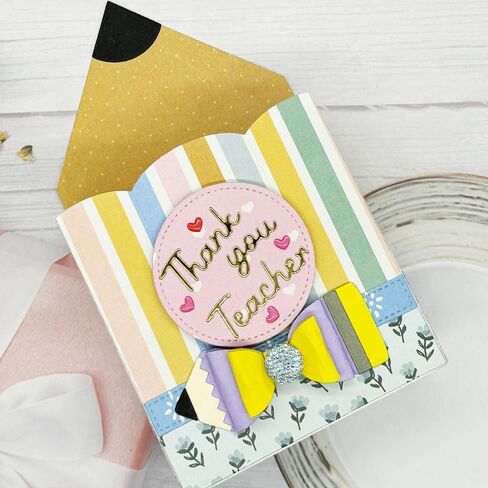 KSCRAFT Pencil Pouch Bows Calculator Album Metal Cutting Dies Stencils for DIY Scrapbooking Decorative Embossing DIY Paper Card (Pencil Gift Pouch) in Kuwait