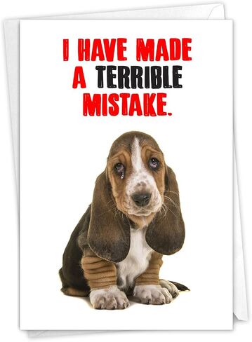 NobleWorks - I'm Sorry Greeting Card with Envelope - Funny Forgive Me Notecard - Terrible Mistake C7220SRG in Kuwait