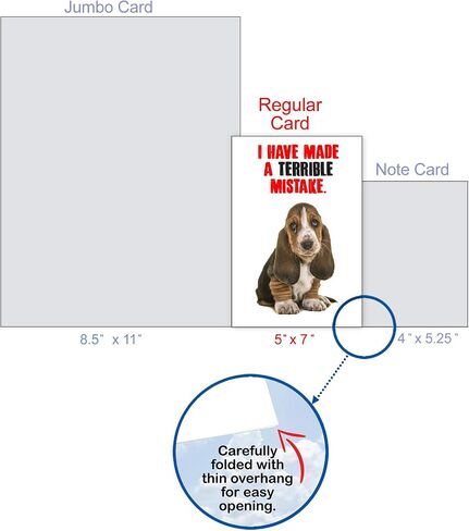 NobleWorks - I'm Sorry Greeting Card with Envelope - Funny Forgive Me Notecard - Terrible Mistake C7220SRG in Kuwait