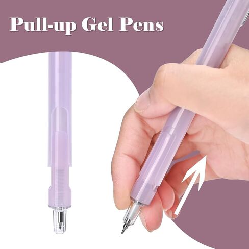 أقلام بايتوري 6pcs الهلام السحب ، 0.5 مم نقاط الدهشة على أملس أقلام لا تلطخ وتلطيخ ، قلم الحبر السوداء السوداء ، الكتابة على نحو سلس للتطبيق المجلس (الباستيل) (الباستيل) in Saudi Arabia